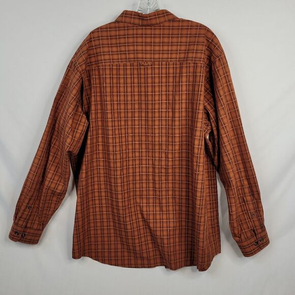 XLT COLUMBIA Omni FALL plaid brown orange outdoor PFG long sleeve SHIRT XL TALL - Picture 16 of 16